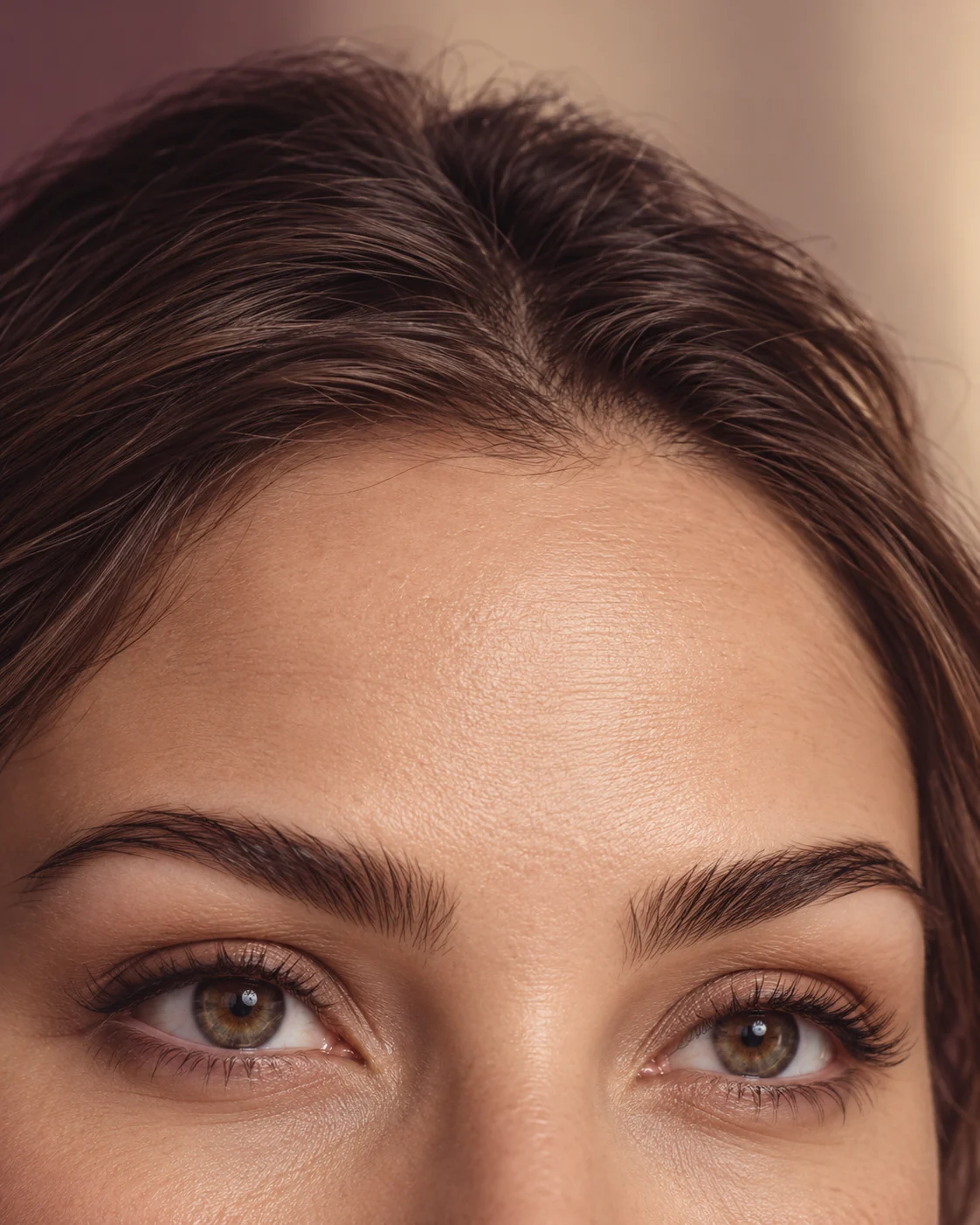 Composição ilustrativa de testa e expressão facial
